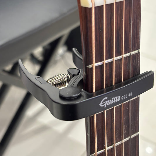 Metal Trigger-Action Guitar Capo by Giutto - Silicone Inserts, Quick Release | Guitars Limited
