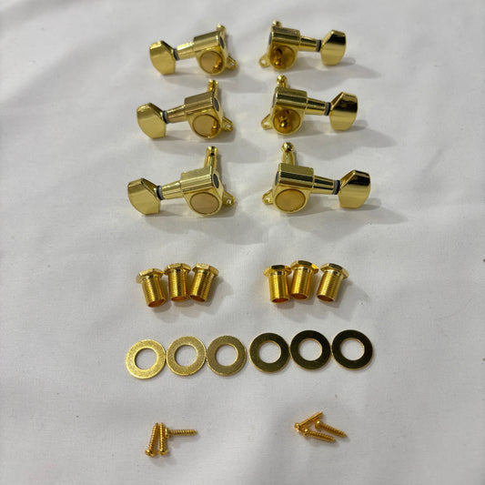 Guitar Tuners Machine Heads -ST-style / TL-style - 3L+3R or 6-in-a-line, 19:1 Ratio, Gold/Chrome/Black | Guitars Limited