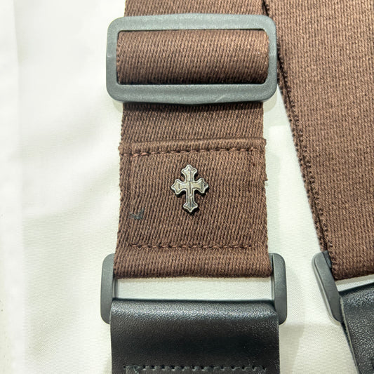Guitar Strap with Cross Pattée Badge - (available in Black, Khaki & Coffee | Guitars Limited