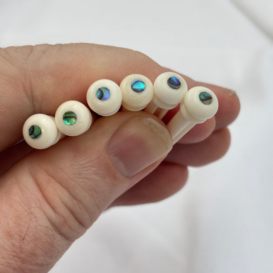 Bleached Bone Acoustic Guitar Bridge Pins with Abalone Inlays | Guitars Limited