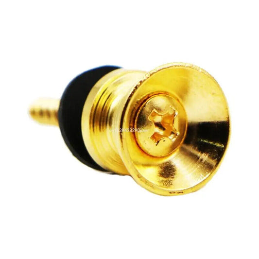Gold Cone/Horn Guitar Strap Button on a white background.