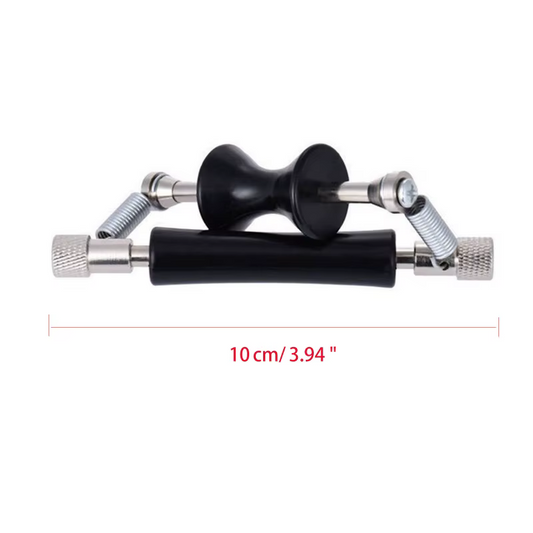 Rolling Guitar Capo with dimensions against a white background.