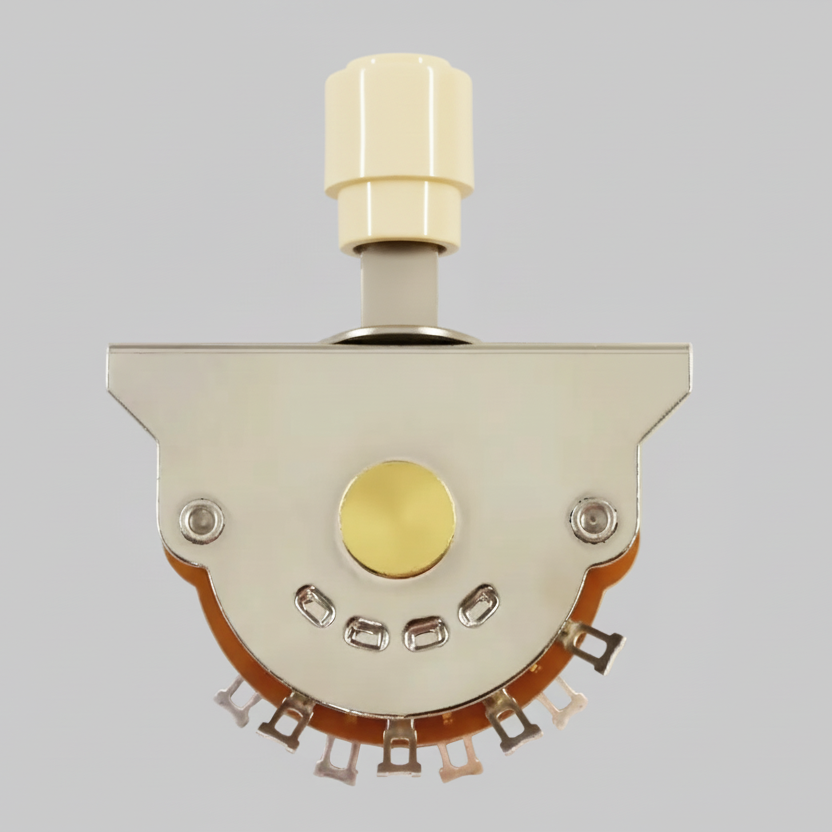 3-Way electric guitar pickup selector toggle switch with cream barrel tip.