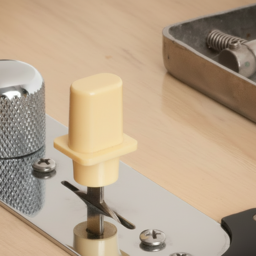 3-Way electric guitar pickup selector toggle switch with cream Top Hat tip.