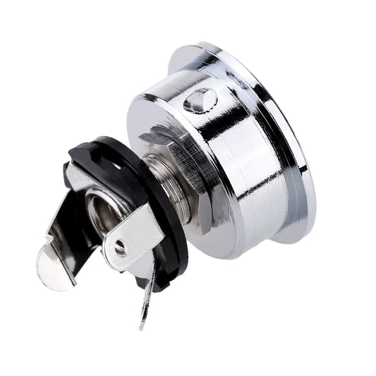 TL-Compatible Electrosocket Jack Plate & 1/4" Mono Output Jack Socket - Chrome | Guitars Limited