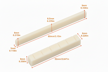 Bleached Bone Classical Guitar Saddle and Nut Set | Guitars Limited