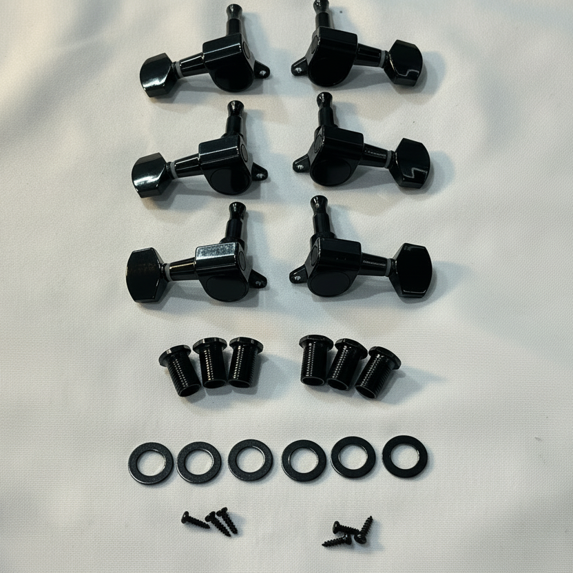 Guitar Tuners Machine Heads -ST-style / TL-style - 3L+3R or 6-in-a-line, 19:1 Ratio, Gold/Chrome/Black | Guitars Limited