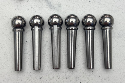Metal Acoustic Guitar Bridge Pins (Gold & Silver / Chrome options) | Guitars Limited