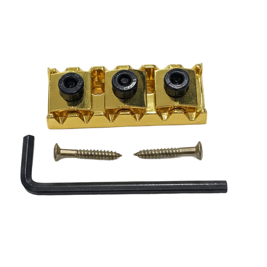 43mm Zinc Alloy Guitar String Locking Nut - Double-Locking Tremolo Compatible, Gold/Silver/Black | Guitars Limited