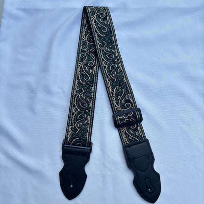 Embroidered Guitar Strap - Adjustable, Various Patterns/Colours, PU Leather Ends | Guitars Limited
