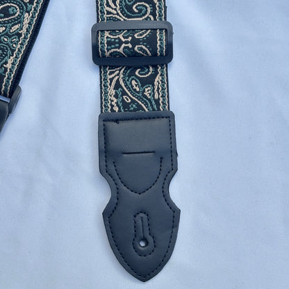 Embroidered Guitar Strap - Adjustable, Various Patterns/Colours, PU Leather Ends | Guitars Limited