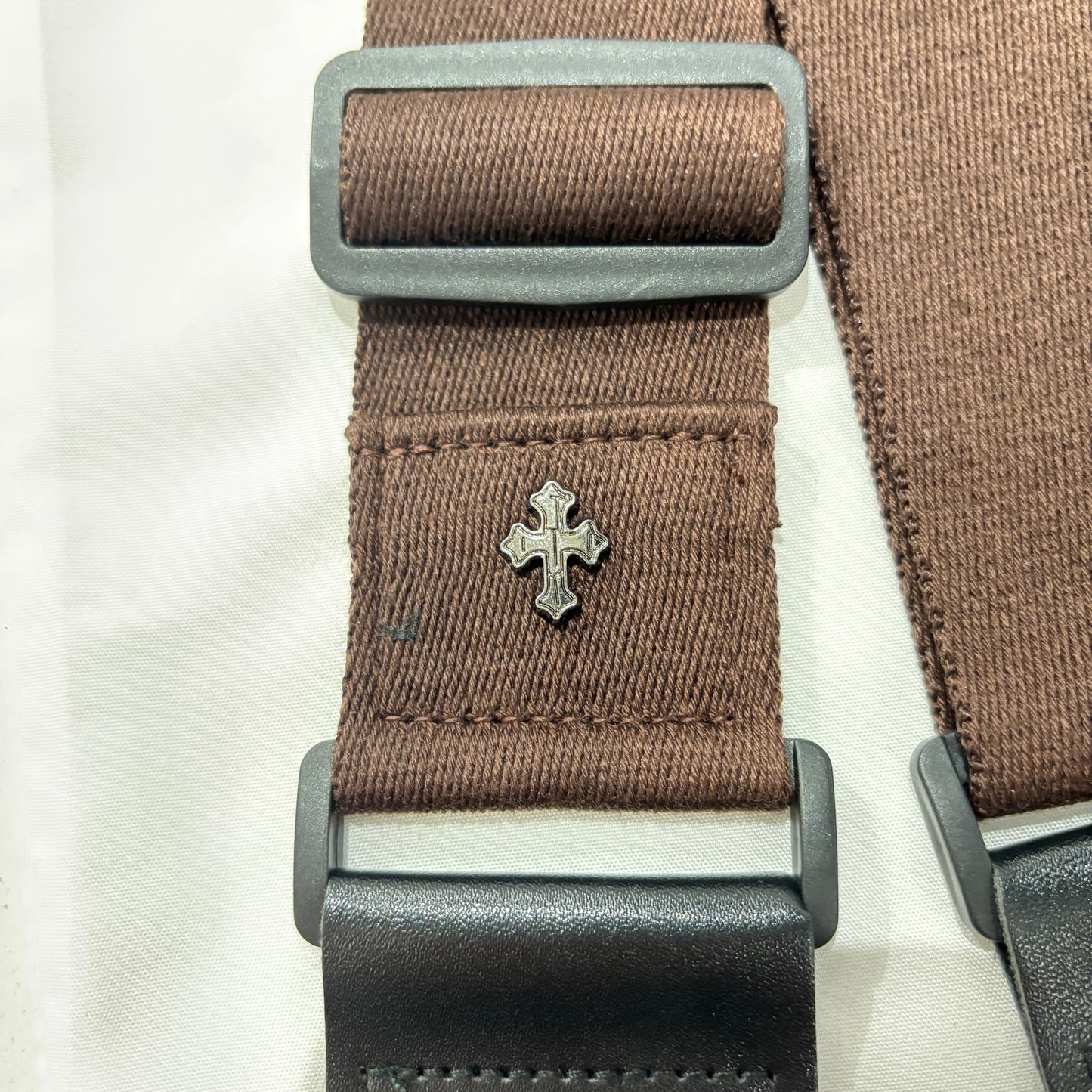 Guitar Strap with Cross Pattée Badge - (available in Black, Khaki & Coffee | Guitars Limited