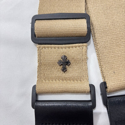 Guitar Strap with Cross Pattée Badge - (available in Black, Khaki & Coffee | Guitars Limited