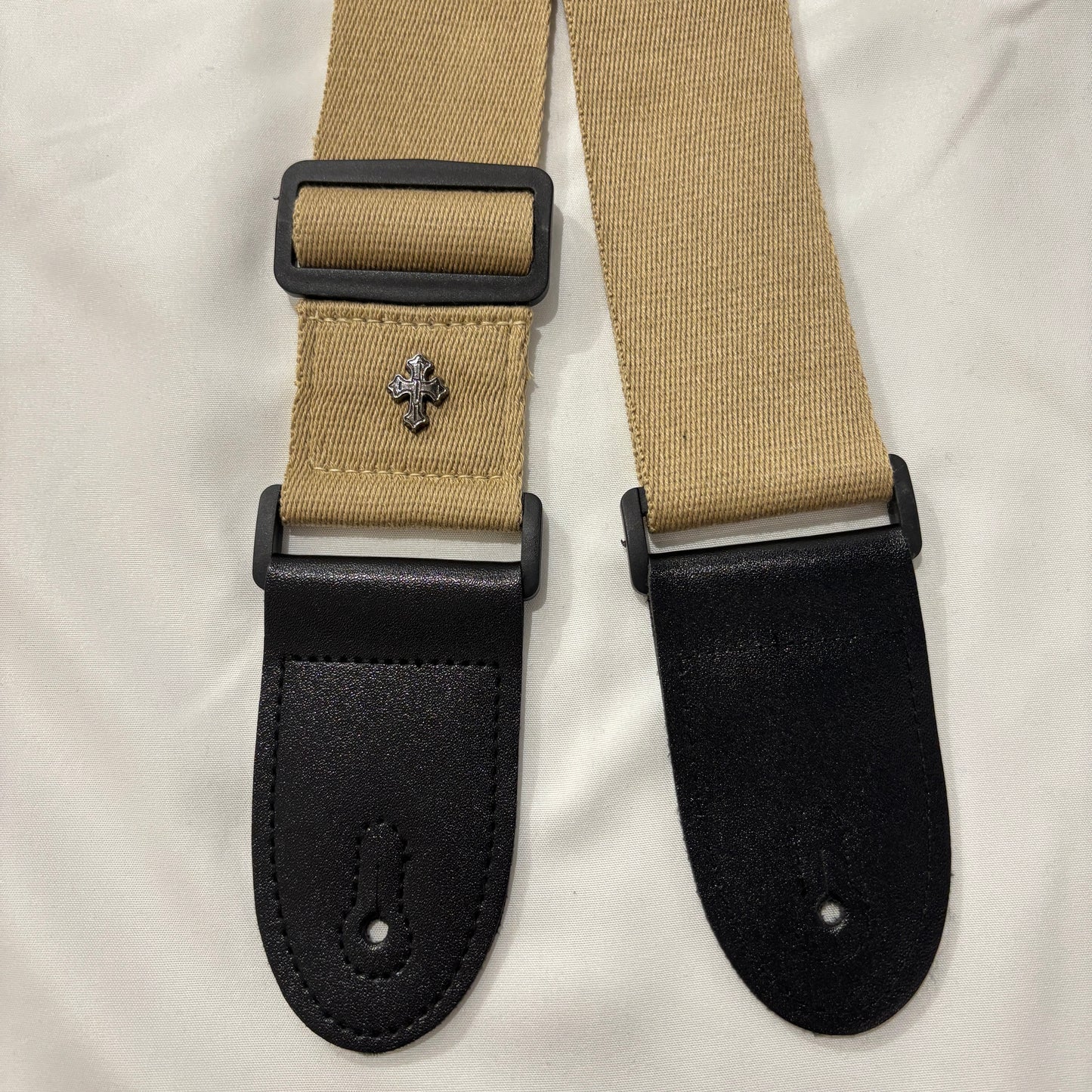 Guitar Strap with Cross Pattée Badge - (available in Black, Khaki & Coffee | Guitars Limited