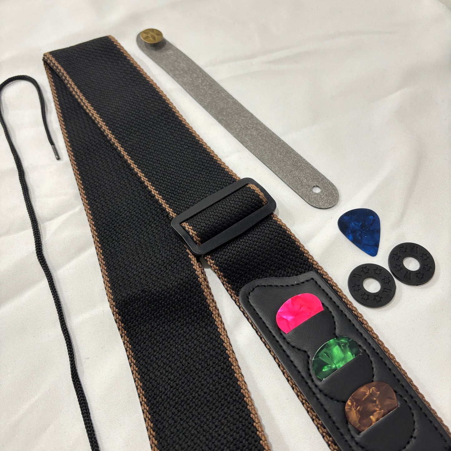 Beginner's Guitar Strap Set - 100% Cotton, Adjustable, with Picks & Accessories | Guitars Limited