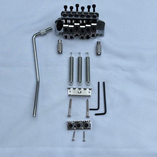 Double Locking Tremolo Bridge System - Floyd Rose Licensed Design, 42mm Nut (Chrome or Black options)  | Guitars Limited