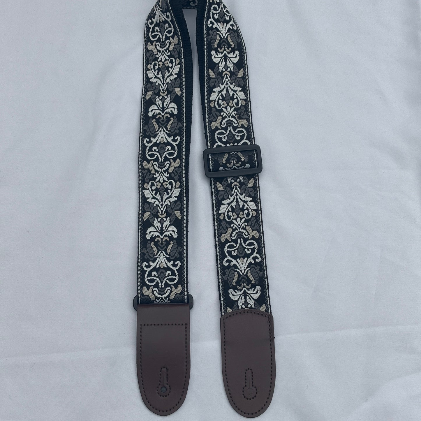 Embroidered Guitar Strap - Adjustable, Various Patterns/Colours, PU Leather Ends | Guitars Limited