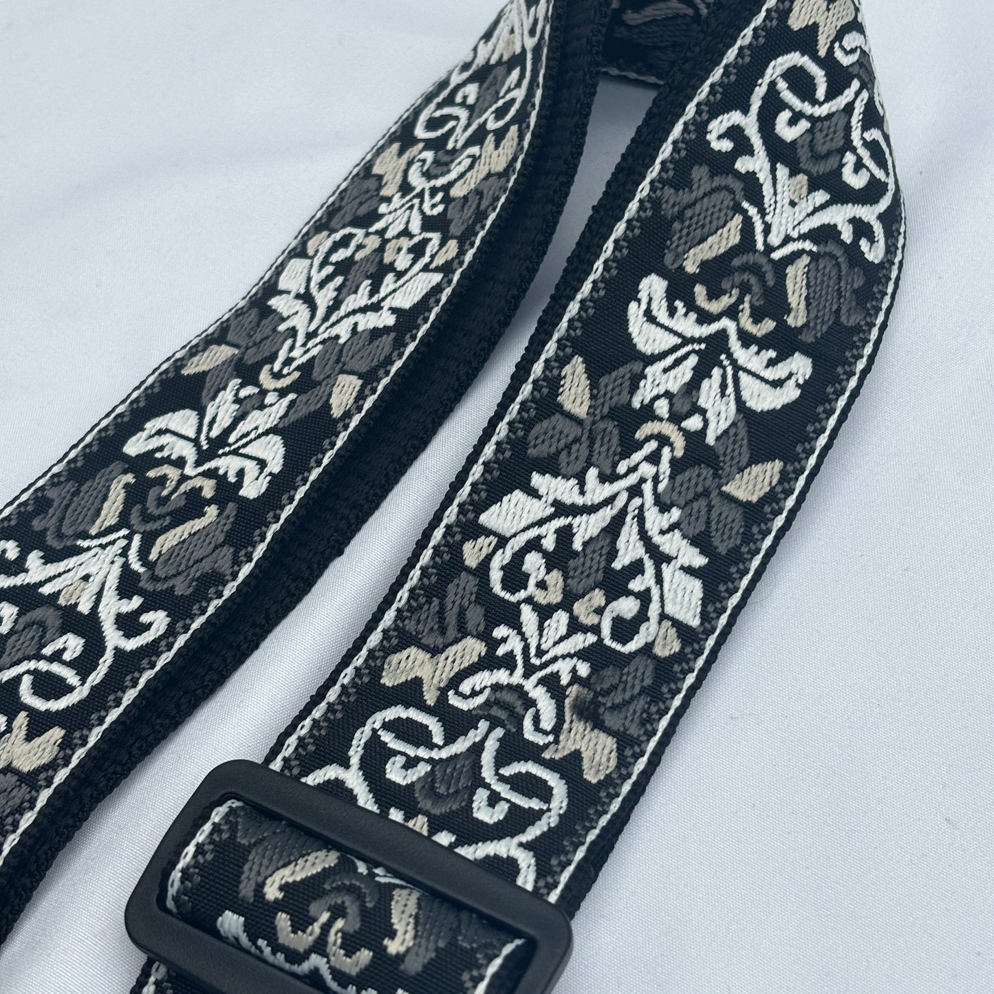 Embroidered Guitar Strap - Adjustable, Various Patterns/Colours, PU Leather Ends | Guitars Limited