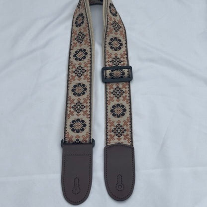 Embroidered Guitar Strap - Adjustable, Various Patterns/Colours, PU Leather Ends | Guitars Limited