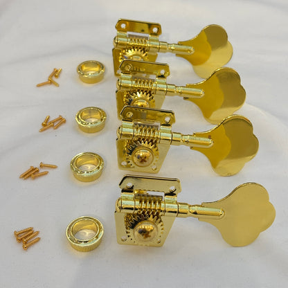4-String Bass Guitar Tuning Pegs - Open Vintage Style for Fender-type Bass (Gold, Chrome & Black options) | Guitars Limited