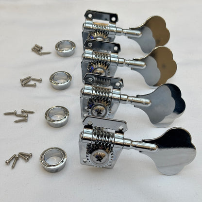 4-String Bass Guitar Tuning Pegs - Open Vintage Style for Fender-type Bass (Gold, Chrome & Black options) | Guitars Limited
