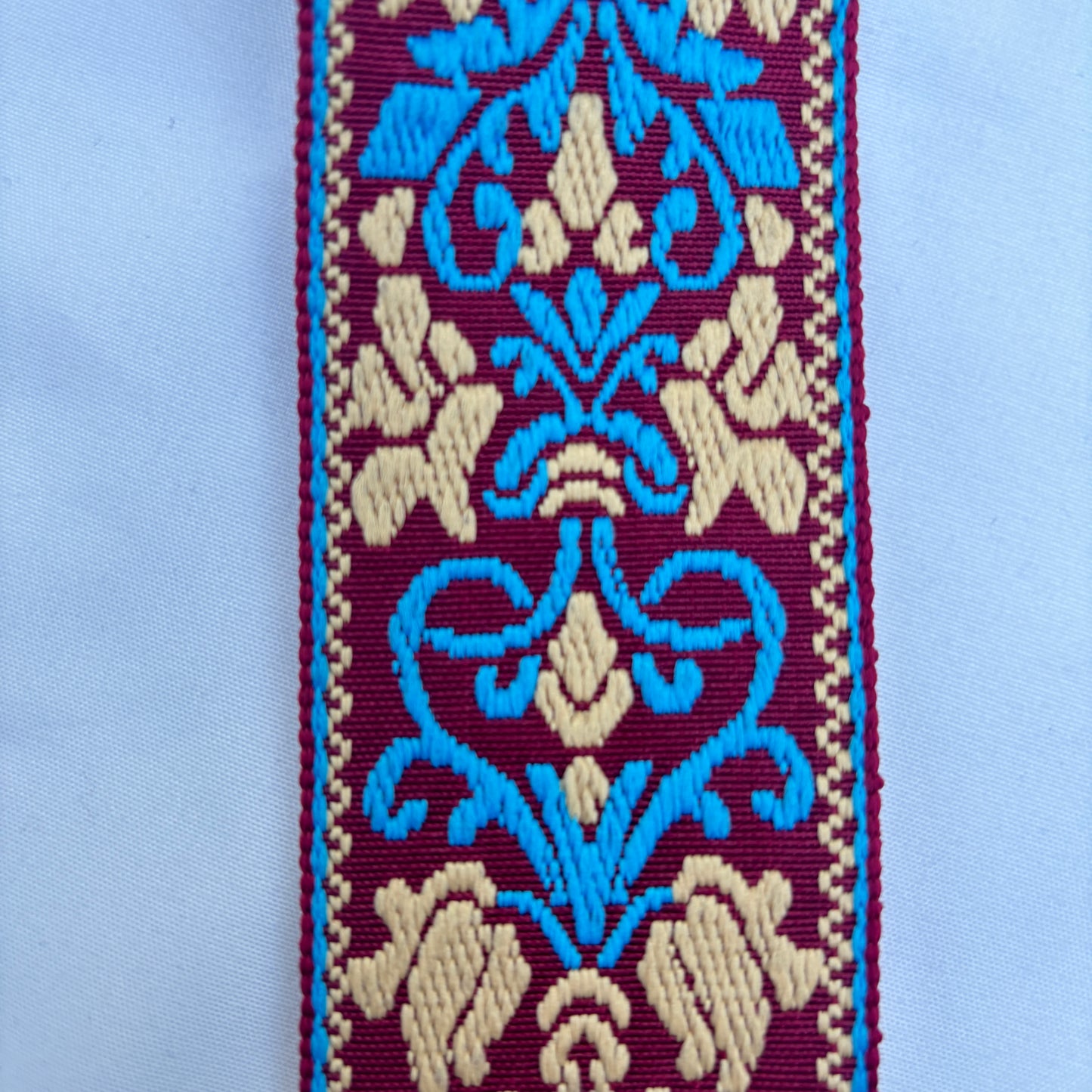 Embroidered Guitar Strap - Adjustable, Various Patterns/Colours, PU Leather Ends | Guitars Limited