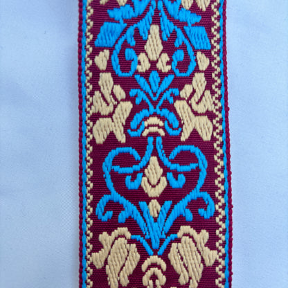 Embroidered Guitar Strap - Adjustable, Various Patterns/Colours, PU Leather Ends | Guitars Limited