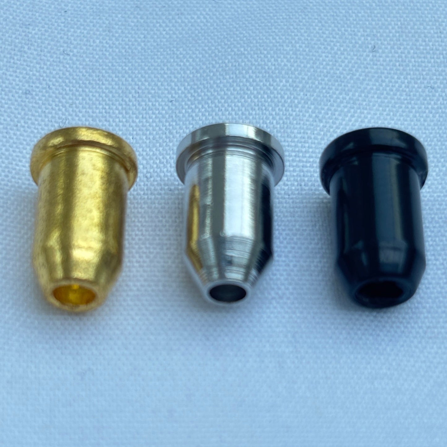 6 x String Through Ferrules for Stratocaster & Telecaster - Gold, Chrome & Black | Guitars Limited