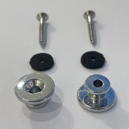 Premium Chrome Guitar Strap Buttons with Fixings | Guitars Limited