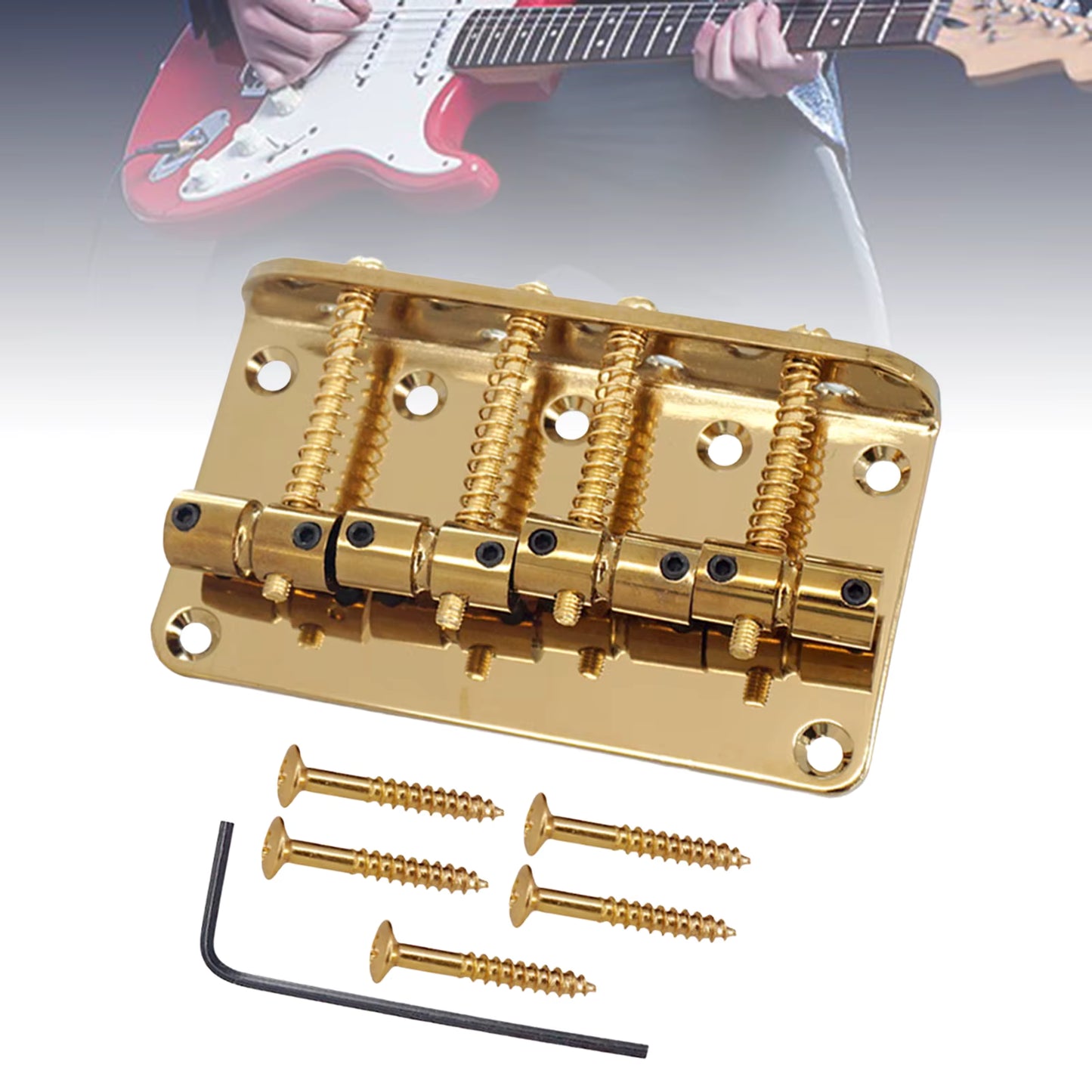 Bass Guitar Bridge - JB-Style/PB-Style 4 String (Gold, Chrome & Black) | Guitars Limited