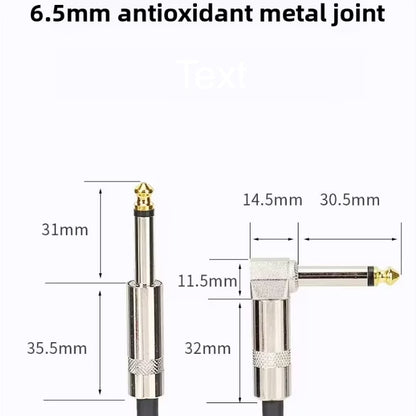 Guitar Cable - 6.35mm TRS Jack Lead, Straight to Right Angle, 1.5m/3m, Gold Plated | Guitars Limited