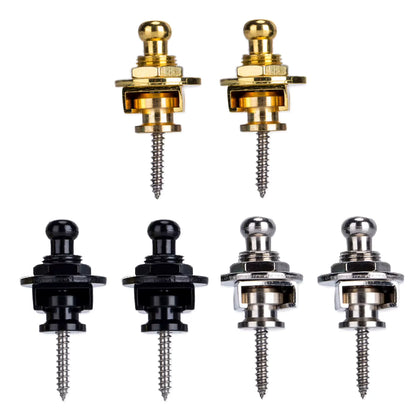 Six Scaller-type Guitar Strap Locks on a white background.