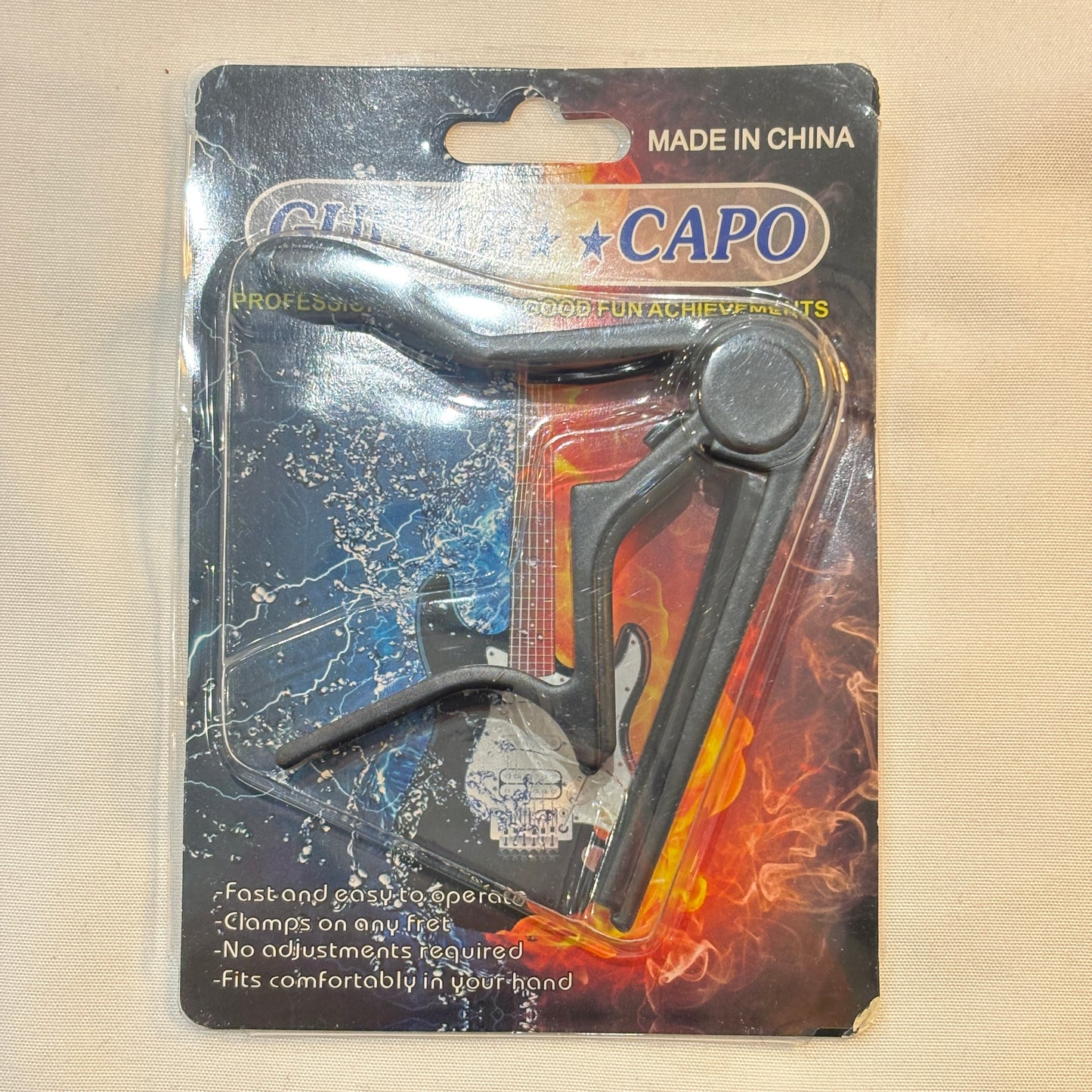 Budget Trigger Action Metal Guitar Capo - Acoustic & Electric, Black/Silver | Guitars Limited