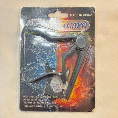 Budget Trigger Action Metal Guitar Capo - Acoustic & Electric, Black/Silver | Guitars Limited