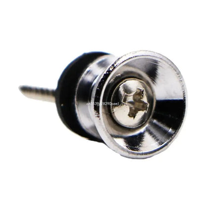 Chrome Cone/Horn Guitar Strap Button on a white background.