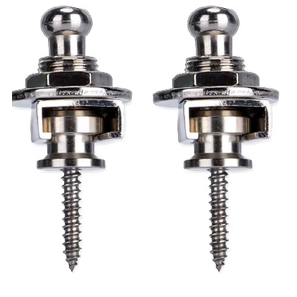 Locking Strap Buttons - Secure Strap Locks (Gold, Silver & Black, Pack of 2) | Guitars Limited
