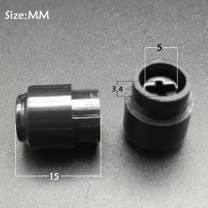 Electric guitar Toggle Switch Tip with dimensions on a dark grey background.