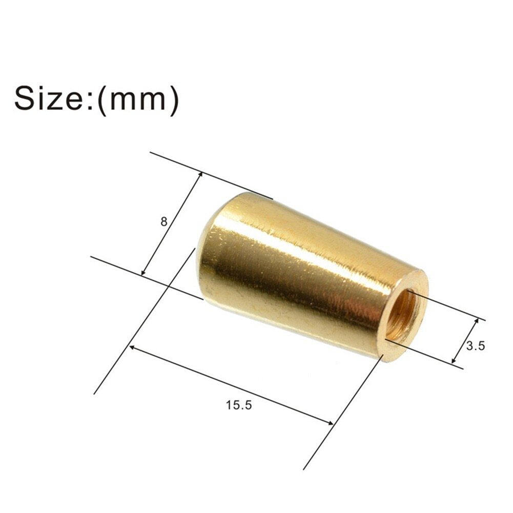 Metal electric guitar Toggle Switch Tip with dimensions on a white background.