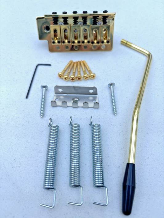 Gold Tremolo Guitar Bridge Kit Fender Strat Stratocaster Style