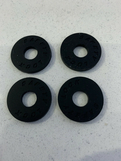 Guitar Strap Locks - Black - Rubber Strap Stoppers Washers