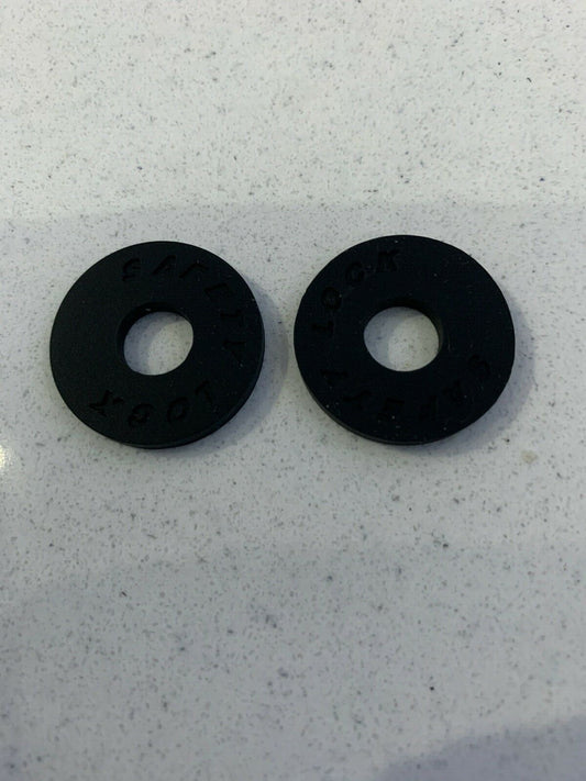 Guitar Strap Locks - Black - Rubber Strap Stoppers Washers